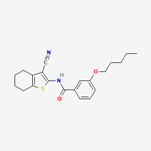 molecular formula C21H24N2O2S B2484848 N-(3-cyano-4,5,6,7-tetrahydrobenzo[b]thiophen-2-yl)-3-(pentyloxy)benzamide CAS No. 477553-50-7