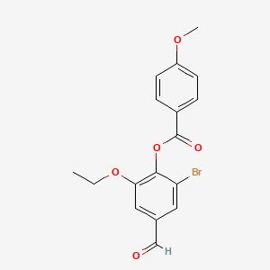 2-Bromo-6-ethoxy-4-formylphenyl 4-methoxybenzoate