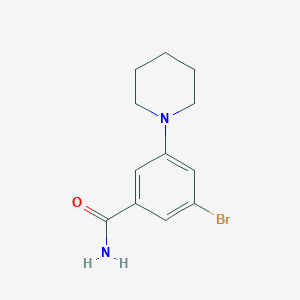 molecular formula C12H15BrN2O B2484862 3-Bromo-5-(piperidin-1-yl)benzamide CAS No. 2092000-99-0