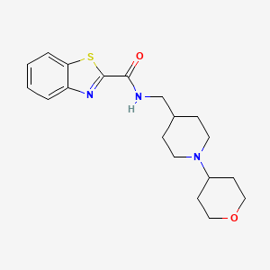 molecular formula C19H25N3O2S B2484873 N-{[1-(oxan-4-yl)piperidin-4-yl]methyl}-1,3-benzothiazole-2-carboxamide CAS No. 2034588-63-9