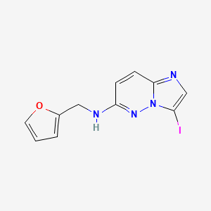 molecular formula C11H9IN4O B2484877 N-(furan-2-ylmethyl)-3-iodoimidazo[1,2-b]pyridazin-6-amine CAS No. 1803601-74-2