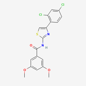 molecular formula C18H14Cl2N2O3S B2484883 N-[4-(2,4-dichlorophenyl)-1,3-thiazol-2-yl]-3,5-dimethoxybenzamide CAS No. 325981-36-0