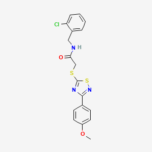 molecular formula C18H16ClN3O2S2 B2484887 N-(2-chlorobenzyl)-2-((3-(4-methoxyphenyl)-1,2,4-thiadiazol-5-yl)thio)acetamide CAS No. 864922-69-0