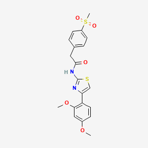 molecular formula C20H20N2O5S2 B2484889 N-(4-(2,4-dimethoxyphenyl)thiazol-2-yl)-2-(4-(methylsulfonyl)phenyl)acetamide CAS No. 941971-55-7