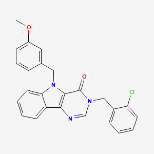 molecular formula C25H20ClN3O2 B2484895 3-(2-chlorobenzyl)-5-(3-methoxybenzyl)-3H-pyrimido[5,4-b]indol-4(5H)-one CAS No. 1189493-03-5