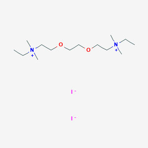molecular formula C14H34I2N2O2 B024849 ethyl-[2-[2-[2-(ethyl-dimethyl-ammonio)ethoxy]ethoxy]ethyl]-dimethyl-azanium diiodide CAS No. 109495-27-4