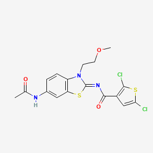 molecular formula C17H15Cl2N3O3S2 B2484905 (Z)-N-(6-acetamido-3-(2-methoxyethyl)benzo[d]thiazol-2(3H)-ylidene)-2,5-dichlorothiophene-3-carboxamide CAS No. 865161-09-7