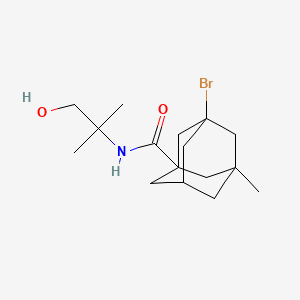 molecular formula C16H26BrNO2 B2484906 3-bromo-N-(1-hydroxy-2-methylpropan-2-yl)-5-methyladamantane-1-carboxamide CAS No. 1024124-11-5