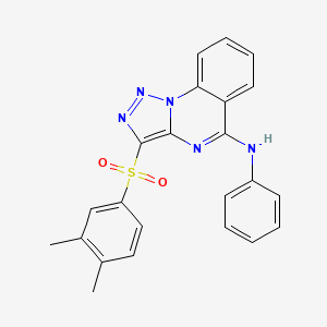 molecular formula C23H19N5O2S B2484913 3-(3,4-DIMETHYLBENZENESULFONYL)-N-PHENYL-[1,2,3]TRIAZOLO[1,5-A]QUINAZOLIN-5-AMINE CAS No. 866812-63-7