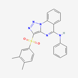 molecular formula C23H19N5O2S B2484913 3-(3,4-dimethylphenyl)sulfonyl-N-phenyltriazolo[1,5-a]quinazolin-5-amine CAS No. 866812-63-7
