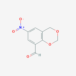 molecular formula C9H7NO5 B2484916 6-Nitro-2,4-dihydro-1,3-benzodioxine-8-carbaldehyde CAS No. 149744-61-6