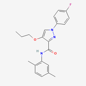 molecular formula C21H22FN3O2 B2484920 N-(2,5-dimethylphenyl)-1-(4-fluorophenyl)-4-propoxy-1H-pyrazole-3-carboxamide CAS No. 1211243-27-4