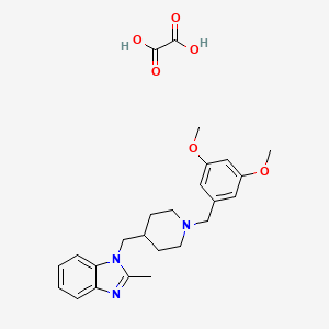 molecular formula C25H31N3O6 B2484922 1-((1-(3,5-dimethoxybenzyl)piperidin-4-yl)methyl)-2-methyl-1H-benzo[d]imidazole oxalate CAS No. 1351590-90-3