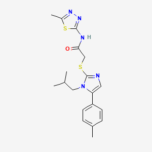 2-((1-isobutyl-5-(p-tolyl)-1H-imidazol-2-yl)thio)-N-(5-methyl-1,3,4-thiadiazol-2-yl)acetamide
