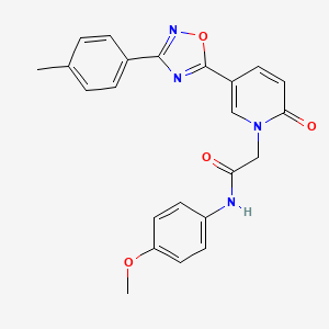 molecular formula C23H20N4O4 B2484930 N-(4-methoxyphenyl)-2-{5-[3-(4-methylphenyl)-1,2,4-oxadiazol-5-yl]-2-oxo-1,2-dihydropyridin-1-yl}acetamide CAS No. 1111021-75-0