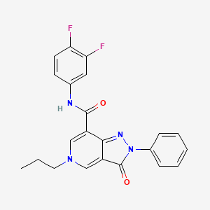 molecular formula C22H18F2N4O2 B2484947 N-(3,4-difluorophenyl)-3-oxo-2-phenyl-5-propyl-2H,3H,5H-pyrazolo[4,3-c]pyridine-7-carboxamide CAS No. 921881-61-0