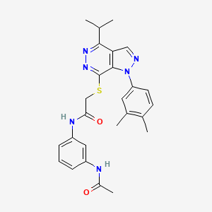 molecular formula C26H28N6O2S B2484952 N-(3-acetamidophenyl)-2-((1-(3,4-dimethylphenyl)-4-isopropyl-1H-pyrazolo[3,4-d]pyridazin-7-yl)thio)acetamide CAS No. 1105204-14-5