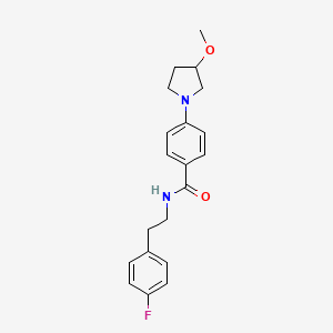 molecular formula C20H23FN2O2 B2484960 N-[2-(4-fluorophenyl)ethyl]-4-(3-methoxypyrrolidin-1-yl)benzamide CAS No. 1798028-99-5
