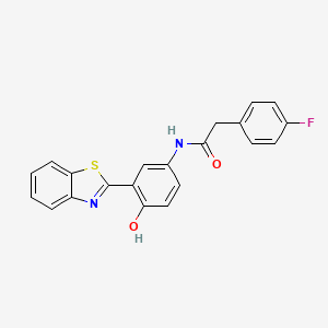 molecular formula C21H15FN2O2S B2484964 N-[3-(1,3-benzothiazol-2-yl)-4-hydroxyphenyl]-2-(4-fluorophenyl)acetamide CAS No. 922576-49-6