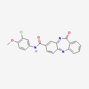 molecular formula C21H16ClN3O3 B2484973 N-(3-chloro-4-methoxyphenyl)-10-oxo-2,9-diazatricyclo[9.4.0.0^{3,8}]pentadeca-1(11),3(8),4,6,12,14-hexaene-6-carboxamide CAS No. 2034540-49-1