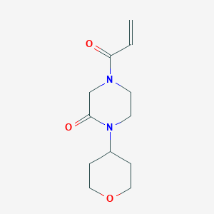 molecular formula C12H18N2O3 B2485003 1-(Oxan-4-yl)-4-prop-2-enoylpiperazin-2-one CAS No. 2361657-36-3