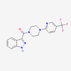 molecular formula C18H16F3N5O B2485020 (1H-indazol-3-yl)(4-(5-(trifluoromethyl)pyridin-2-yl)piperazin-1-yl)methanone CAS No. 1219902-24-5