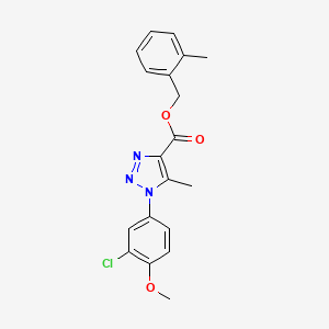 molecular formula C19H18ClN3O3 B2485028 (2-methylphenyl)methyl 1-(3-chloro-4-methoxyphenyl)-5-methyl-1H-1,2,3-triazole-4-carboxylate CAS No. 946243-05-6