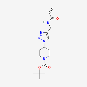 molecular formula C16H25N5O3 B2485048 Tert-butyl 4-{4-[(prop-2-enamido)methyl]-1h-1,2,3-triazol-1-yl}piperidine-1-carboxylate CAS No. 2128688-92-4