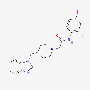 molecular formula C22H24F2N4O B2485086 N-(2,4-difluorophenyl)-2-{4-[(2-methyl-1H-1,3-benzodiazol-1-yl)methyl]piperidin-1-yl}acetamide CAS No. 1208503-03-0