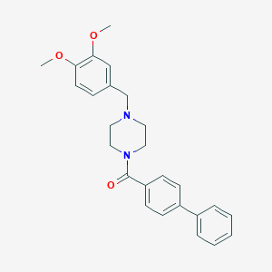 molecular formula C26H28N2O3 B248509 Biphenyl-4-yl[4-(3,4-dimethoxybenzyl)piperazin-1-yl]methanone 
