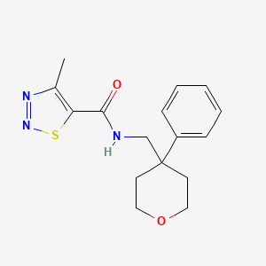 4-methyl-N-((4-phenyltetrahydro-2H-pyran-4-yl)methyl)-1,2,3-thiadiazole-5-carboxamide