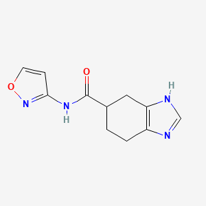 molecular formula C11H12N4O2 B2485097 N-(1,2-oxazol-3-yl)-4,5,6,7-tetrahydro-1H-1,3-benzodiazole-5-carboxamide CAS No. 2034583-80-5