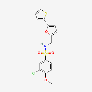 3-chloro-4-methoxy-N-((5-(thiophen-2-yl)furan-2-yl)methyl)benzenesulfonamide
