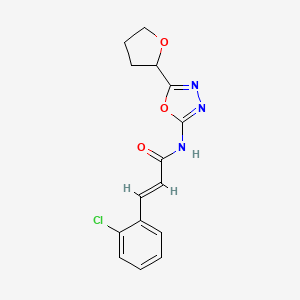 (E)-3-(2-chlorophenyl)-N-(5-(tetrahydrofuran-2-yl)-1,3,4-oxadiazol-2-yl)acrylamide