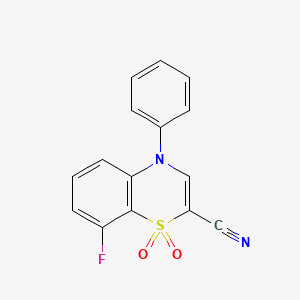8-fluoro-4-phenyl-4H-benzo[b][1,4]thiazine-2-carbonitrile 1,1-dioxide