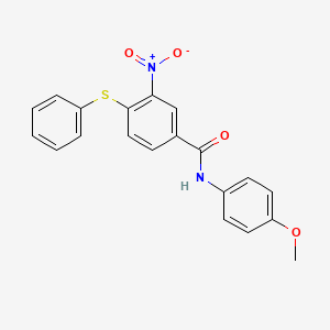 molecular formula C20H16N2O4S B2485155 N-(4-methoxyphenyl)-3-nitro-4-(phenylsulfanyl)benzamide CAS No. 303988-35-4