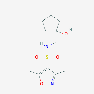 molecular formula C11H18N2O4S B2485167 N-[(1-hydroxycyclopentyl)methyl]-3,5-dimethyl-1,2-oxazole-4-sulfonamide CAS No. 1216657-40-7