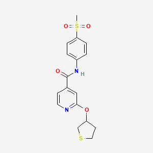 molecular formula C17H18N2O4S2 B2485183 N-(4-(methylsulfonyl)phenyl)-2-((tetrahydrothiophen-3-yl)oxy)isonicotinamide CAS No. 2034361-71-0
