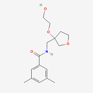 molecular formula C16H23NO4 B2485191 N-{[3-(2-hydroxyethoxy)oxolan-3-yl]methyl}-3,5-dimethylbenzamide CAS No. 2320421-33-6
