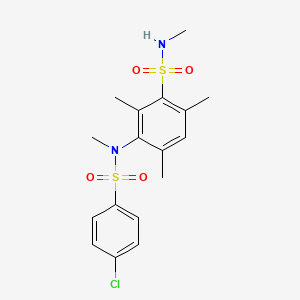 molecular formula C17H21ClN2O4S2 B2485193 N,2,4,6-tetramethyl-3-(N-methyl4-chlorobenzenesulfonamido)benzene-1-sulfonamide CAS No. 868212-37-7