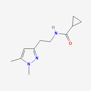 molecular formula C11H17N3O B2485194 N-(2-(1,5-dimethyl-1H-pyrazol-3-yl)ethyl)cyclopropanecarboxamide CAS No. 2034362-43-9