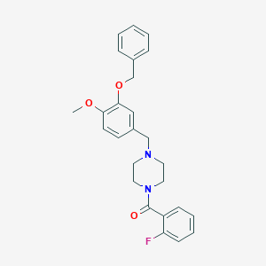 molecular formula C26H27FN2O3 B248522 1-[3-(Benzyloxy)-4-methoxybenzyl]-4-(2-fluorobenzoyl)piperazine 