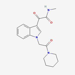 molecular formula C18H21N3O3 B2485224 N-methyl-2-oxo-2-[1-(2-oxo-2-piperidin-1-ylethyl)indol-3-yl]acetamide CAS No. 872860-92-9