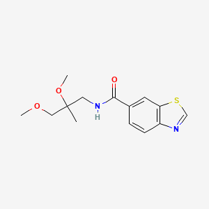 molecular formula C14H18N2O3S B2485243 N-(2,3-dimethoxy-2-methylpropyl)-1,3-benzothiazole-6-carboxamide CAS No. 2034485-26-0