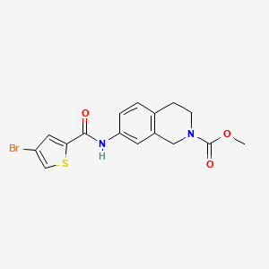 molecular formula C16H15BrN2O3S B2485256 methyl 7-(4-bromothiophene-2-amido)-1,2,3,4-tetrahydroisoquinoline-2-carboxylate CAS No. 1797310-15-6