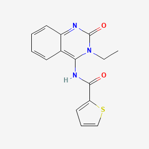 molecular formula C15H13N3O2S B2485279 N-[(4Z)-3-ethyl-2-oxo-1,2,3,4-tetrahydroquinazolin-4-ylidene]thiophene-2-carboxamide CAS No. 478033-07-7