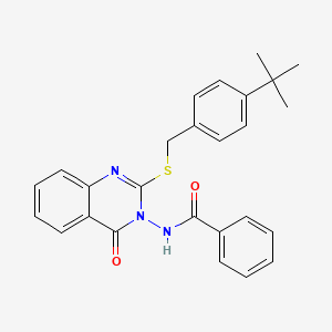 molecular formula C26H25N3O2S B2485296 N-(2-{[(4-tert-butylphenyl)methyl]sulfanyl}-4-oxo-3,4-dihydroquinazolin-3-yl)benzamide CAS No. 422278-34-0