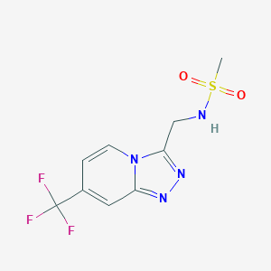 molecular formula C9H9F3N4O2S B2485313 N-((7-(trifluoromethyl)-[1,2,4]triazolo[4,3-a]pyridin-3-yl)methyl)methanesulfonamide CAS No. 1903166-18-6
