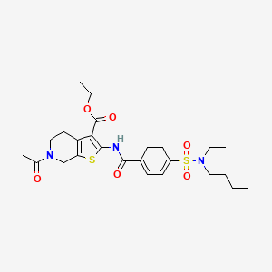 molecular formula C25H33N3O6S2 B2485317 ethyl 6-acetyl-2-{4-[butyl(ethyl)sulfamoyl]benzamido}-4H,5H,6H,7H-thieno[2,3-c]pyridine-3-carboxylate CAS No. 449769-41-9
