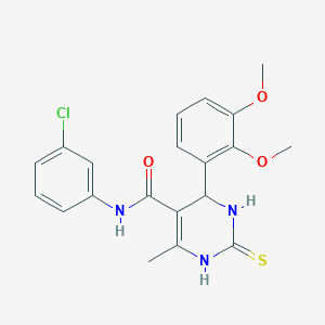 molecular formula C20H20ClN3O3S B2485328 N-(3-chlorophenyl)-4-(2,3-dimethoxyphenyl)-6-methyl-2-sulfanylidene-1,2,3,4-tetrahydropyrimidine-5-carboxamide CAS No. 438486-37-4
